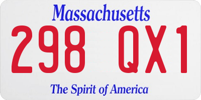 MA license plate 298QX1