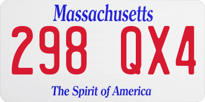MA license plate 298QX4