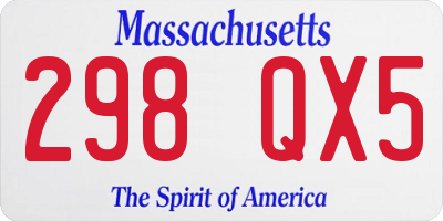 MA license plate 298QX5