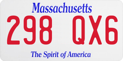 MA license plate 298QX6