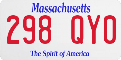 MA license plate 298QY0
