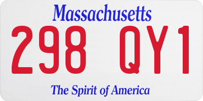 MA license plate 298QY1