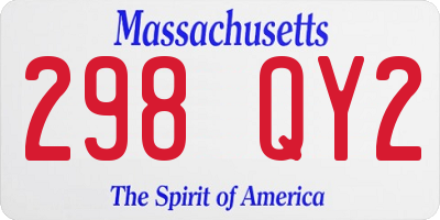 MA license plate 298QY2