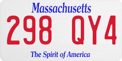 MA license plate 298QY4