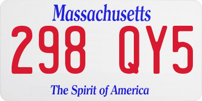 MA license plate 298QY5