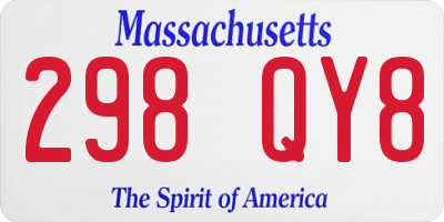 MA license plate 298QY8