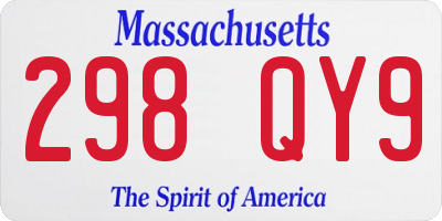 MA license plate 298QY9