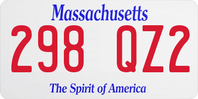 MA license plate 298QZ2