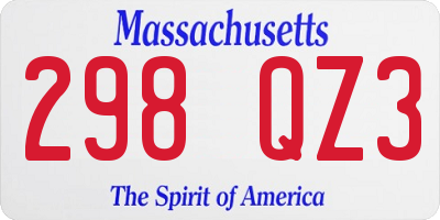 MA license plate 298QZ3