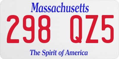 MA license plate 298QZ5