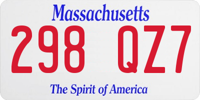 MA license plate 298QZ7