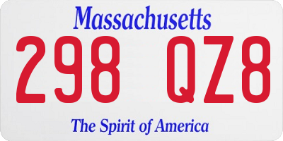 MA license plate 298QZ8