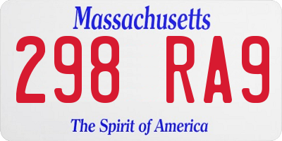 MA license plate 298RA9
