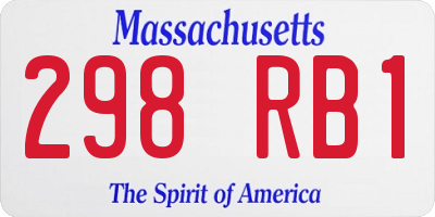 MA license plate 298RB1