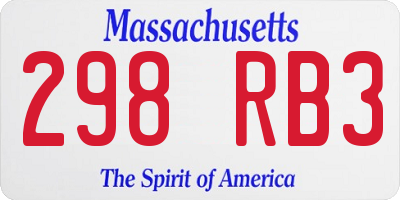 MA license plate 298RB3