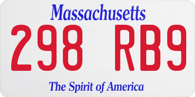 MA license plate 298RB9