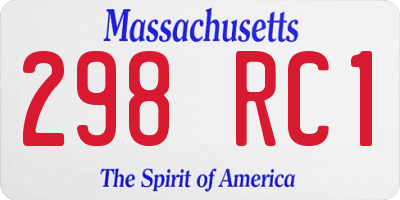 MA license plate 298RC1