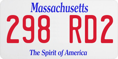 MA license plate 298RD2