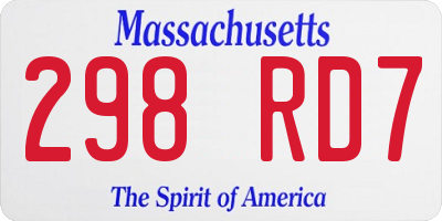 MA license plate 298RD7