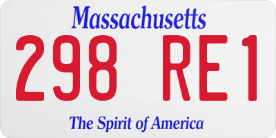 MA license plate 298RE1