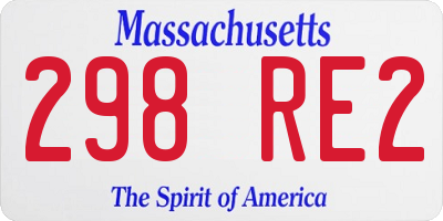 MA license plate 298RE2