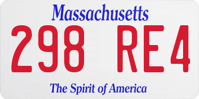 MA license plate 298RE4
