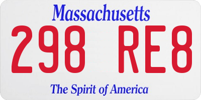 MA license plate 298RE8