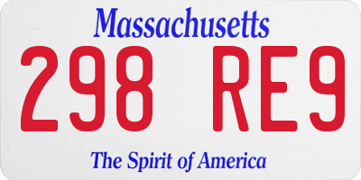 MA license plate 298RE9