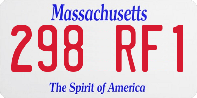 MA license plate 298RF1