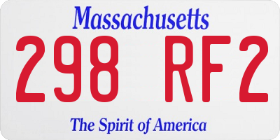 MA license plate 298RF2