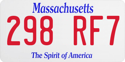 MA license plate 298RF7
