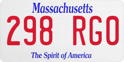 MA license plate 298RG0