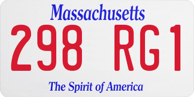 MA license plate 298RG1