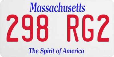 MA license plate 298RG2