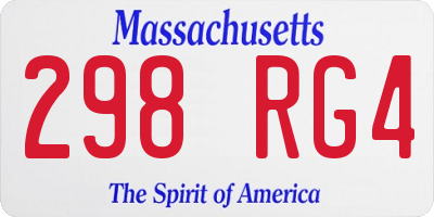 MA license plate 298RG4
