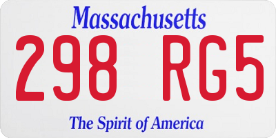 MA license plate 298RG5
