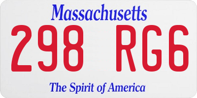 MA license plate 298RG6