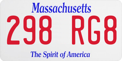 MA license plate 298RG8