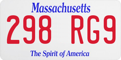 MA license plate 298RG9