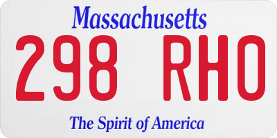 MA license plate 298RH0