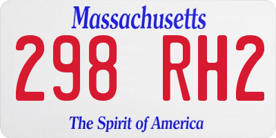 MA license plate 298RH2