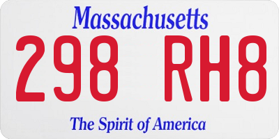 MA license plate 298RH8