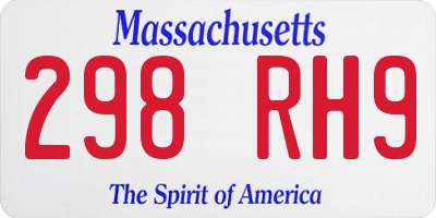 MA license plate 298RH9