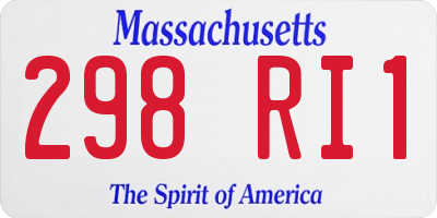 MA license plate 298RI1