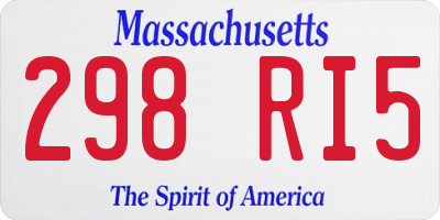 MA license plate 298RI5