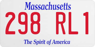 MA license plate 298RL1
