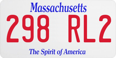 MA license plate 298RL2