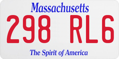 MA license plate 298RL6