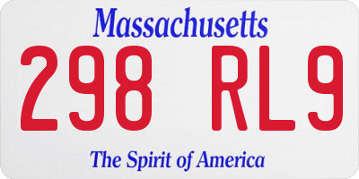 MA license plate 298RL9