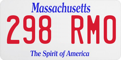 MA license plate 298RM0